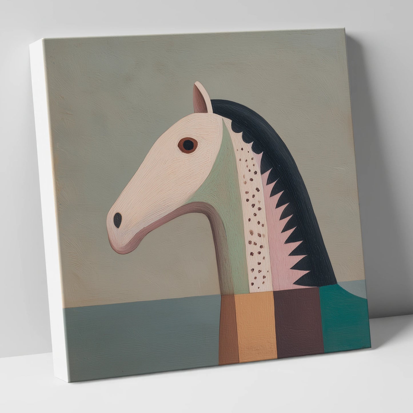 Stylised Equine Profile horse breed canvas wall art