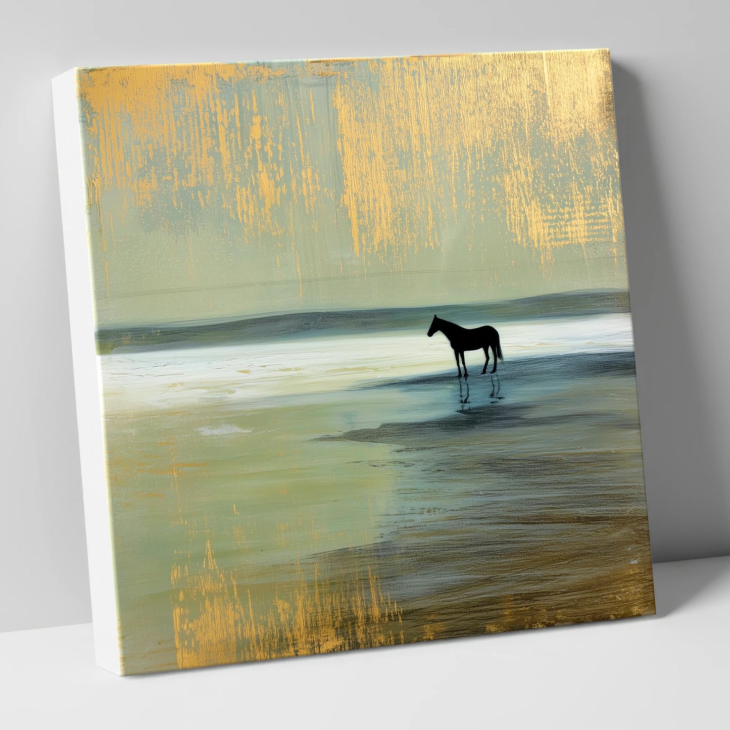 Gilded Horizon horse landscape canvas wall art