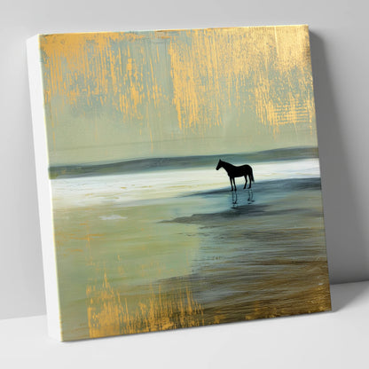 Gilded Horizon horse landscape canvas wall art