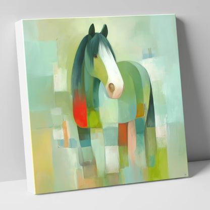 Modern Geometric Cob horse breed canvas wall art
