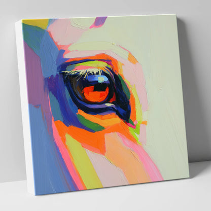 Vibrant Equine Gaze horse portrait canvas wall art