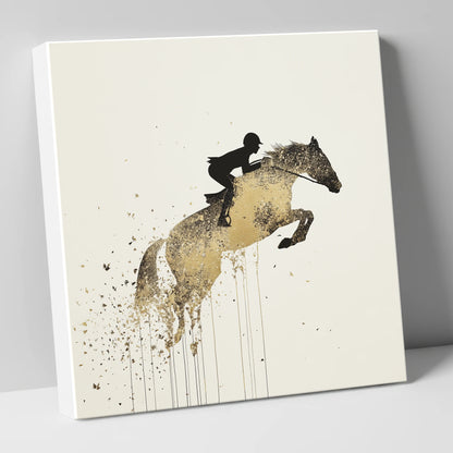 Airborne Gold show jumping horse canvas wall art