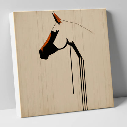 Minimalist Ink Profile horse breed canvas wall art