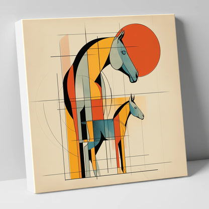 Structured Equine Harmony mare & foal canvas wall art