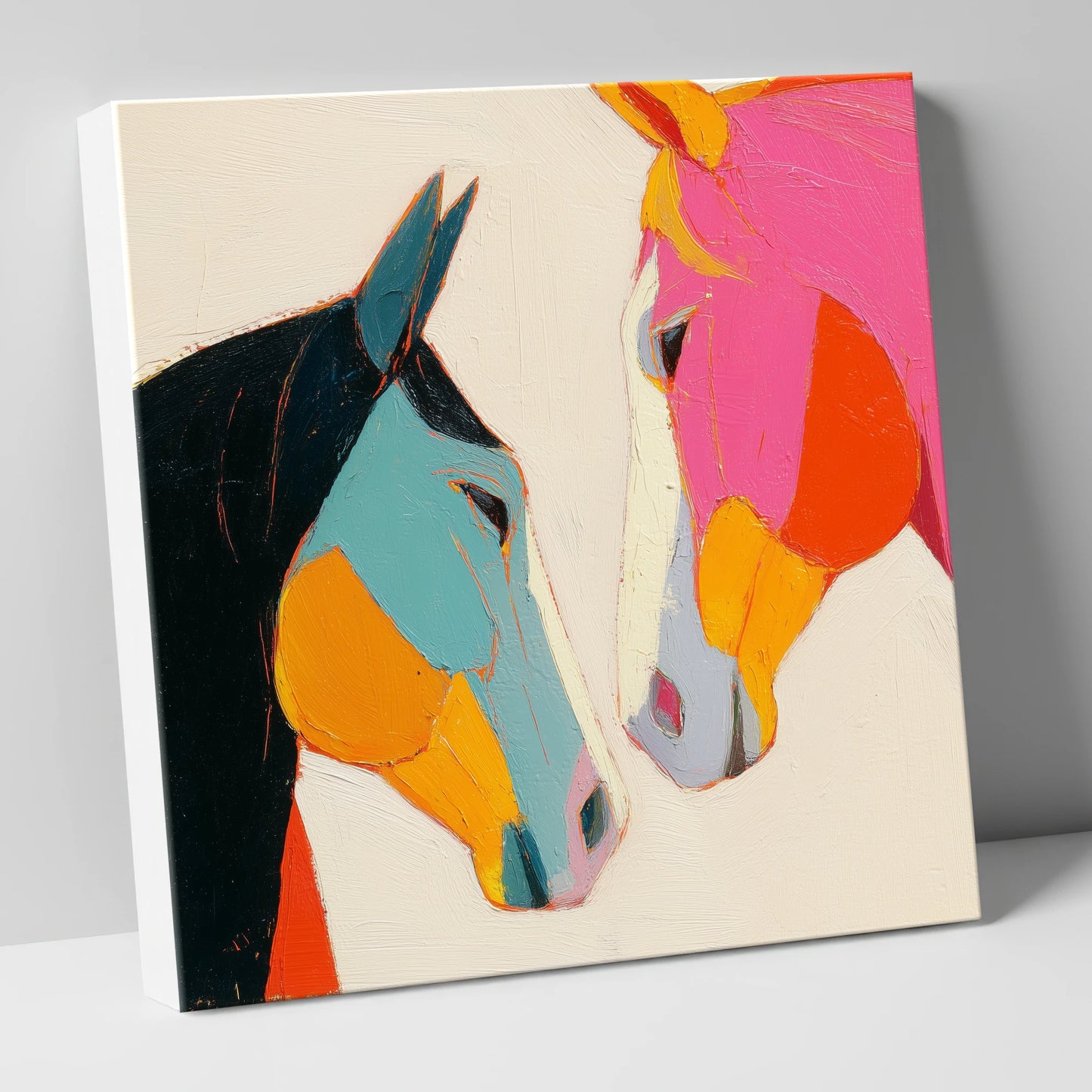 Vivid Connection horse portrait canvas wall art