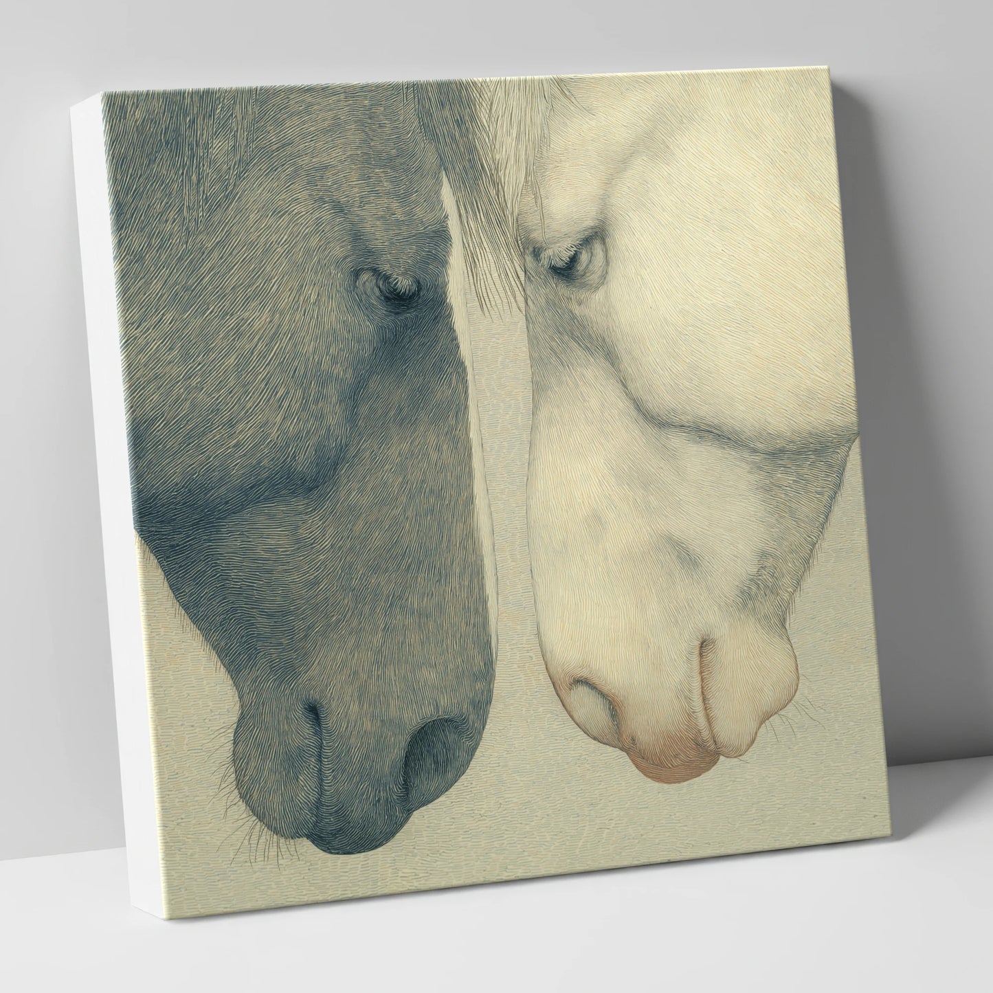 Gentle Counterparts horse portrait canvas wall art