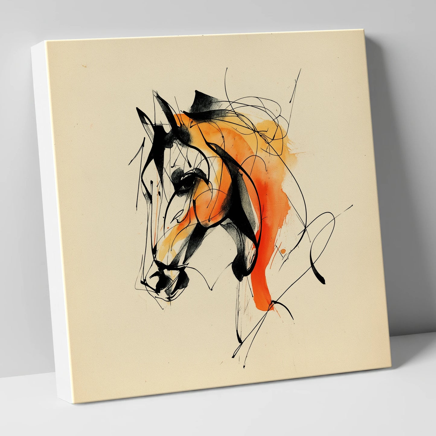 Amber Vitality horse portrait canvas wall art