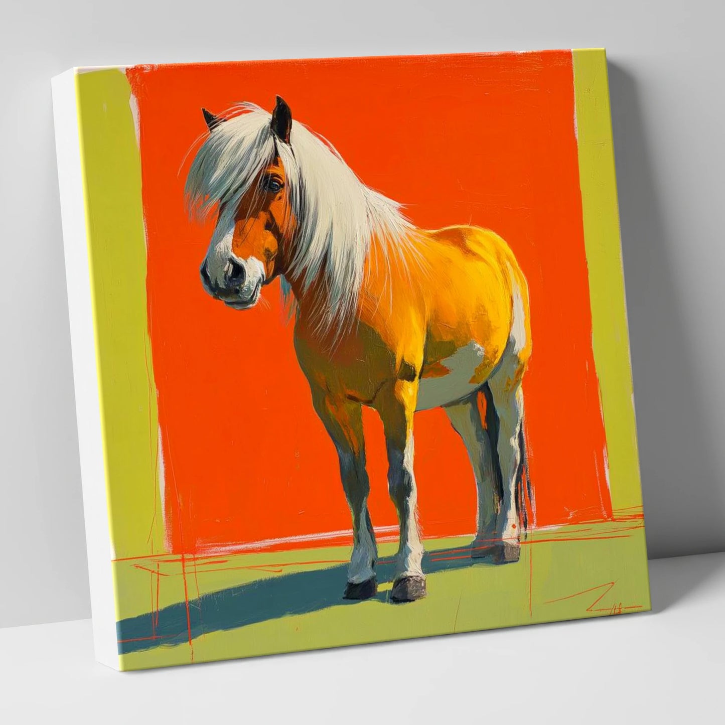 The Golden Haflinger horse breed canvas wall art