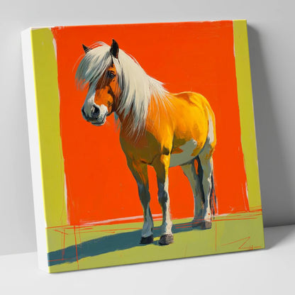 The Golden Haflinger horse breed canvas wall art