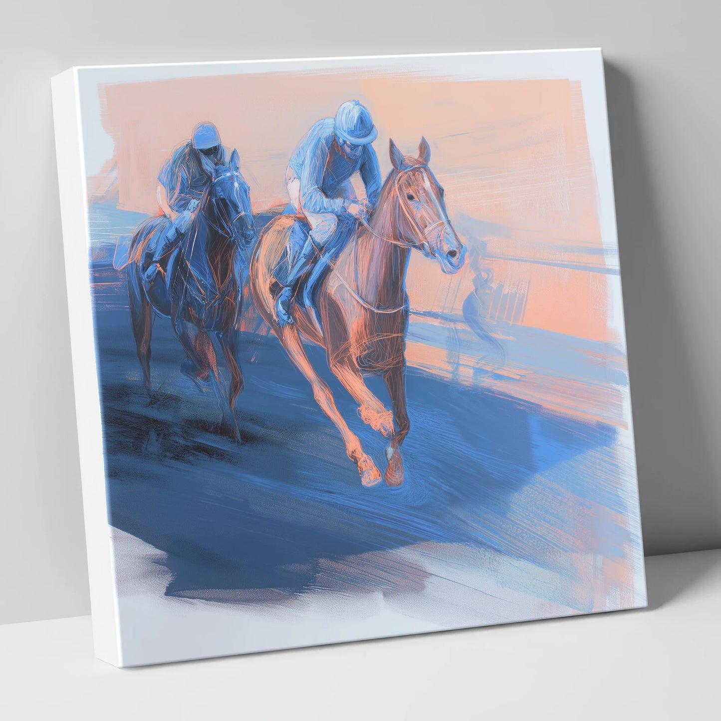 The Blue Furlong racing horse canvas wall art