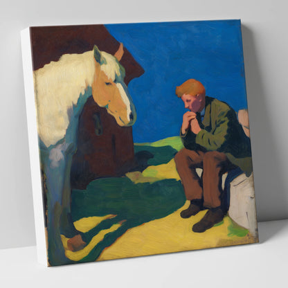 The Quiet Bond horse & rider canvas wall art