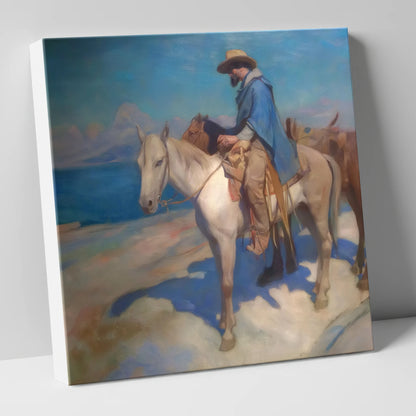 The Azure Trail western horse canvas wall art