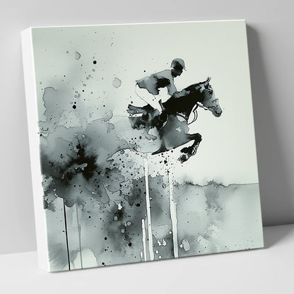Airborne Shadows show jumping horse canvas wall art