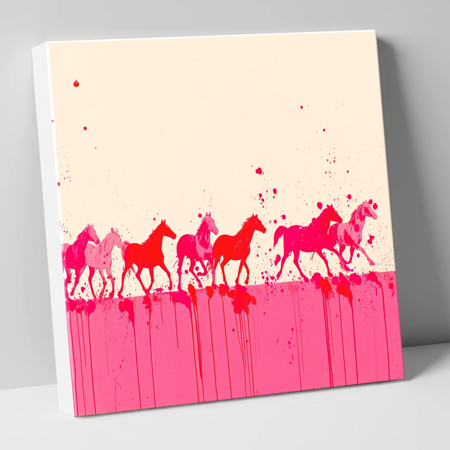 Magenta Motion wild horses canvas wall art