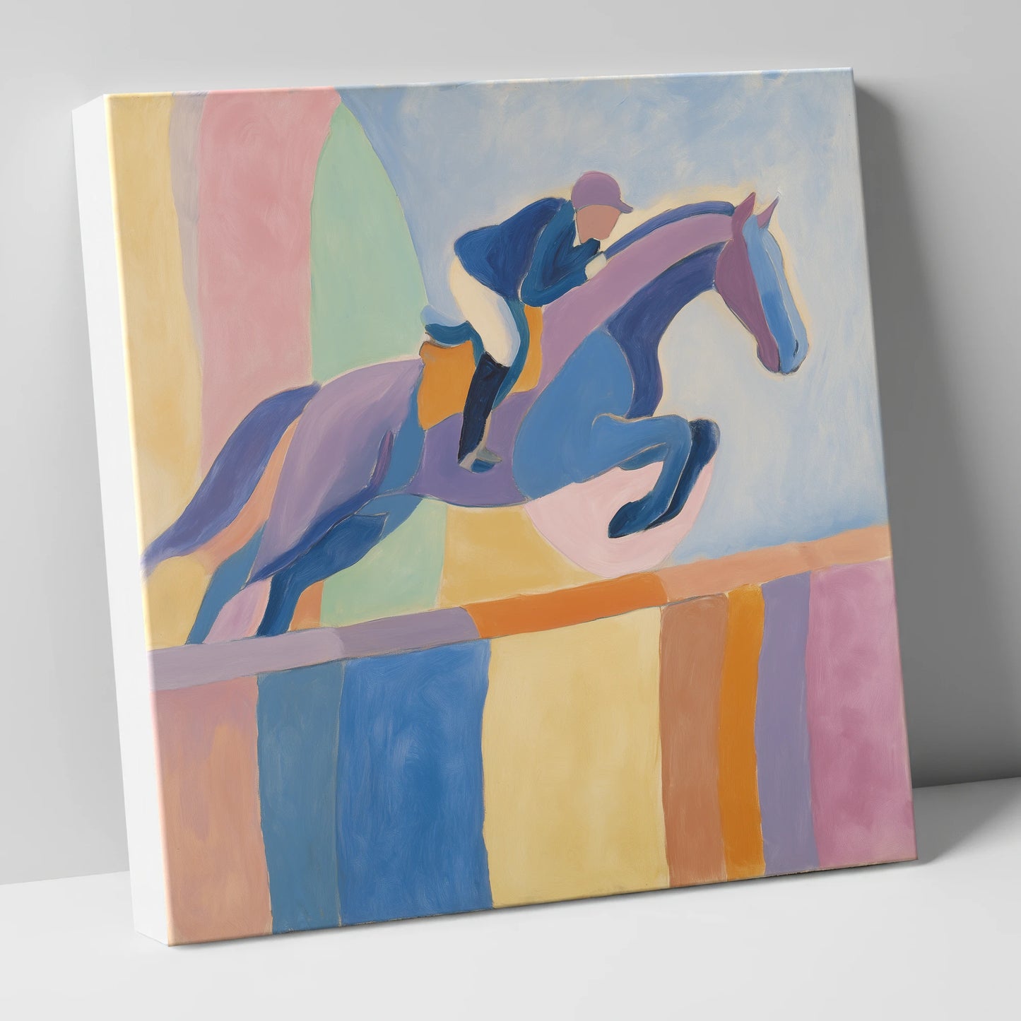 Harmonious Leap show jumping horse canvas wall art