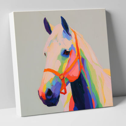 Prismatic Equine Profile horse portrait canvas wall art