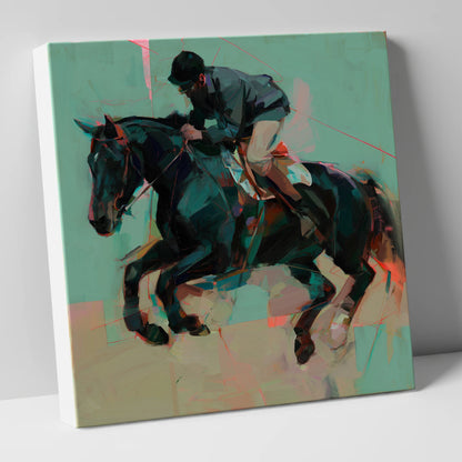 Modern Showjumper show jumping horse canvas wall art