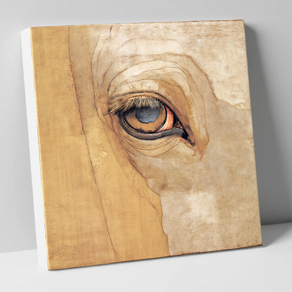 The Golden Gaze horse portrait canvas wall art
