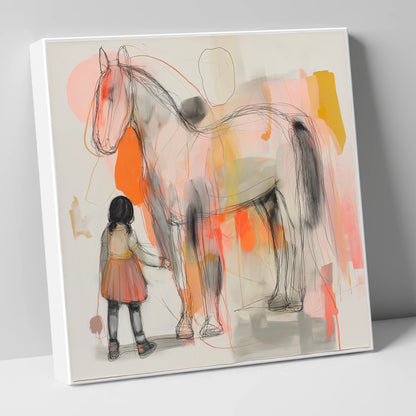 The Gentle Connection horse & rider canvas wall art