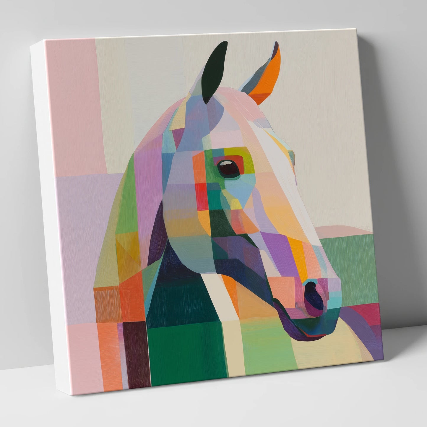 The Prismatic Profile horse portrait canvas wall art