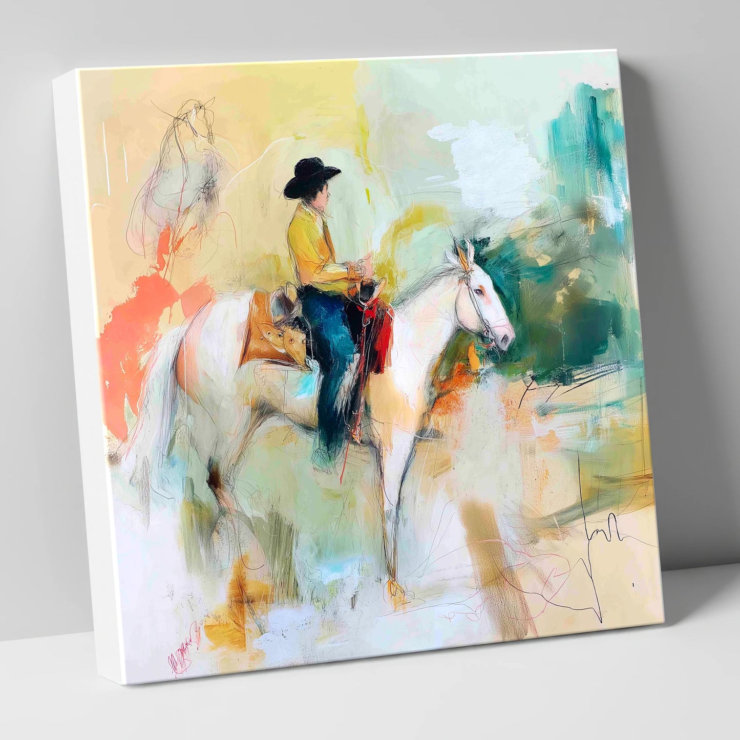 Painted Prairie Solitude western horse canvas wall art