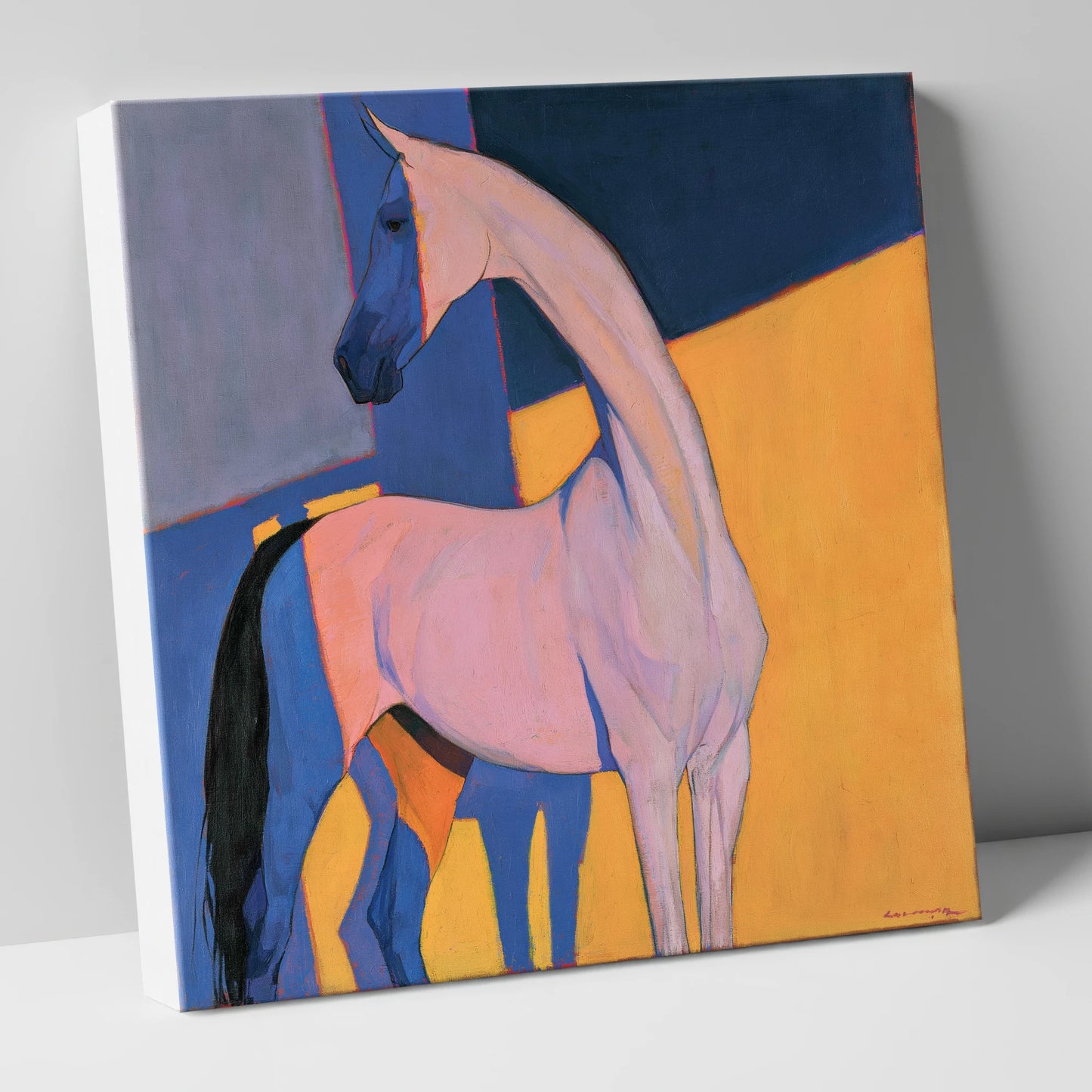 Vibrant Colour Block Horse horse breed canvas wall art