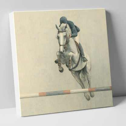 Suspended Flight show jumping horse canvas wall art