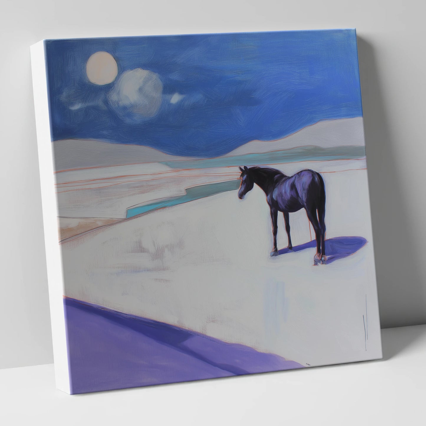 Midnight Solitude horse landscape canvas wall art
