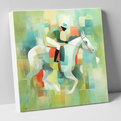 Structured Stride racing horse canvas wall art