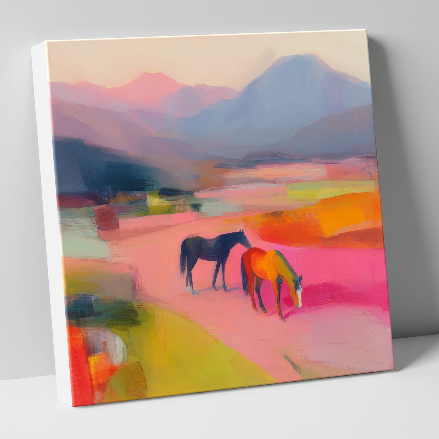 Vivid Horizons horse landscape canvas wall art