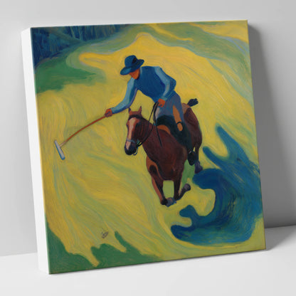 Sunlit Polo Swing polo horse canvas wall art
