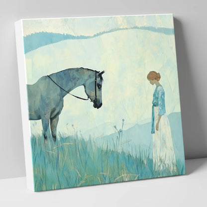 Gentle Regard horse & rider canvas wall art