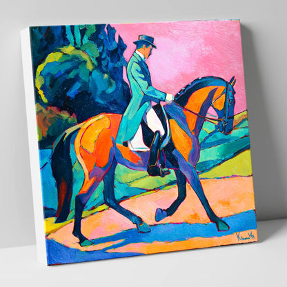 Bold Dressage Harmony dressage horse canvas wall art