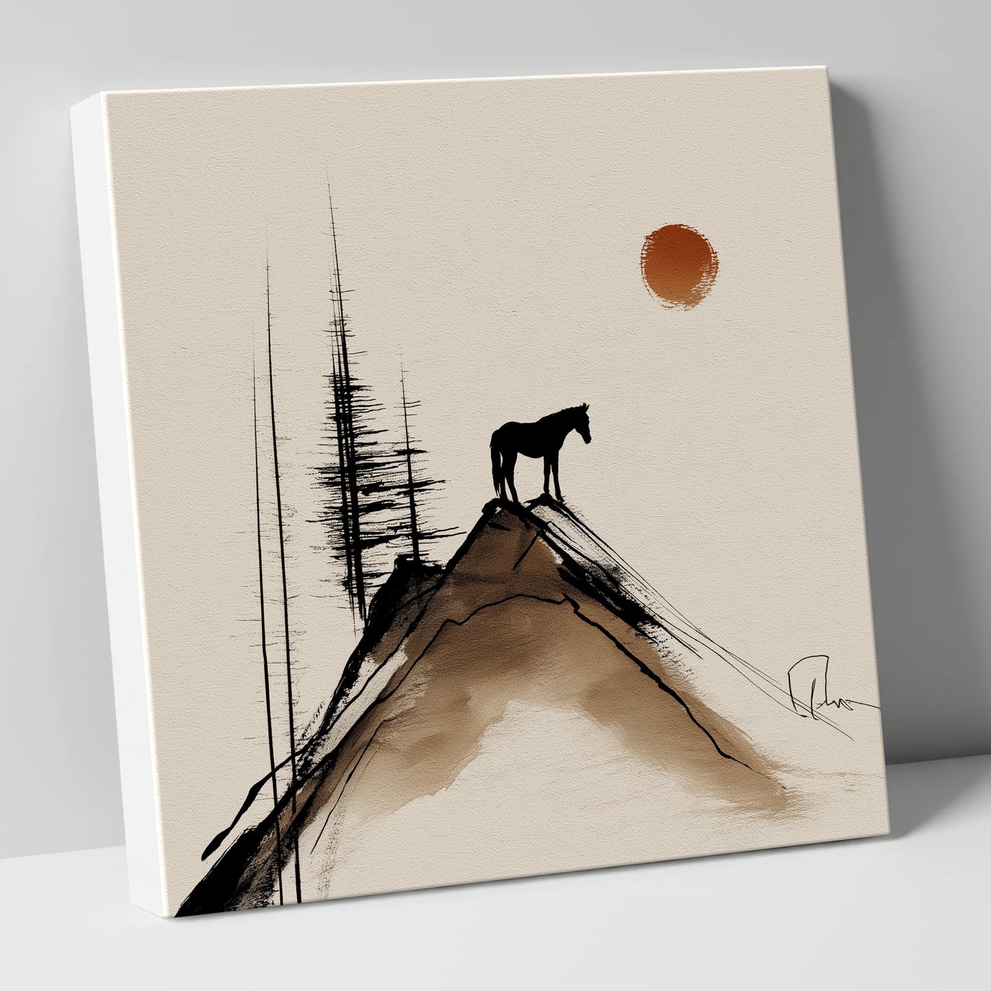 The Mountain Sentinel horse landscape canvas wall art