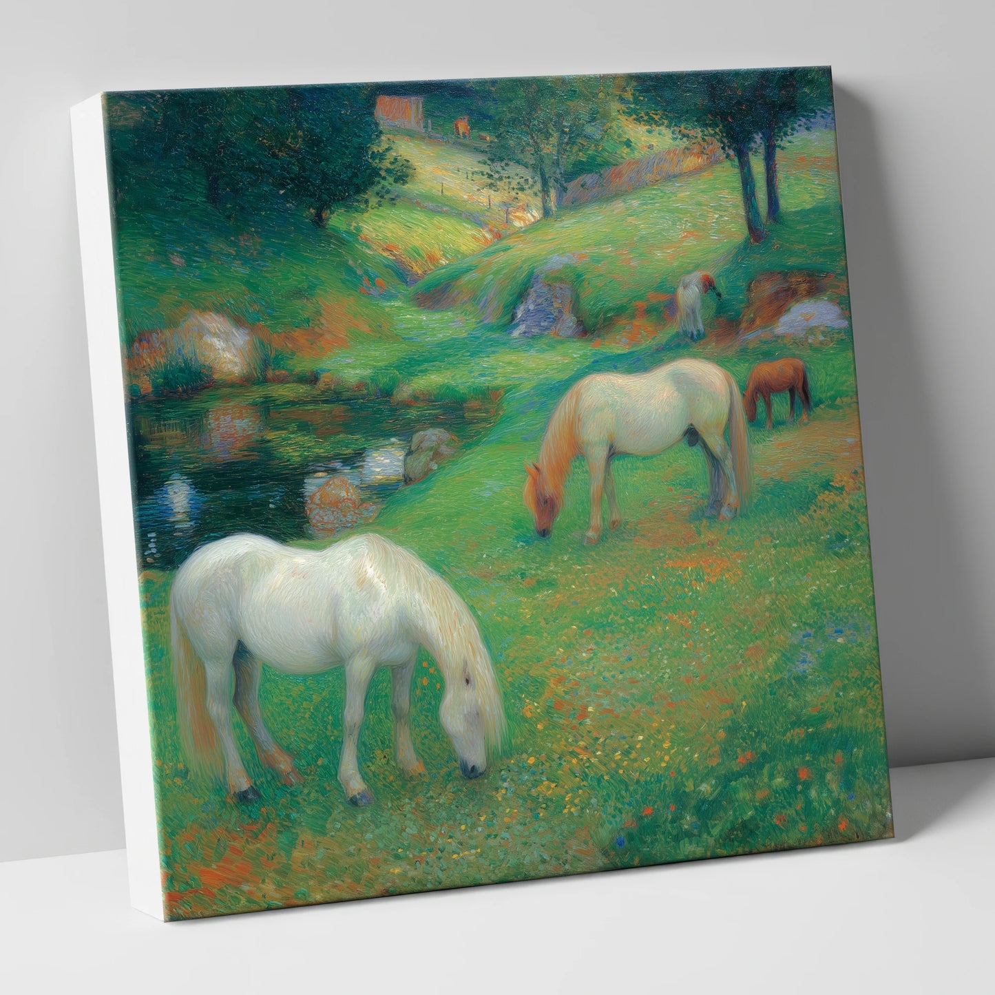 Emerald Valley Pasture horse landscape canvas wall art