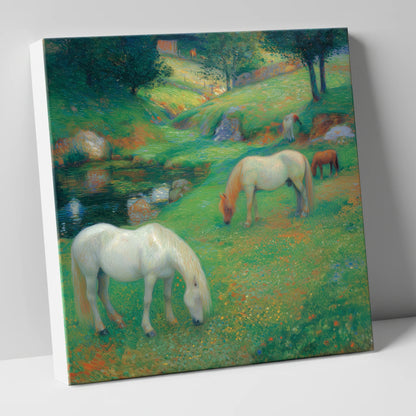 Emerald Valley Pasture horse landscape canvas wall art