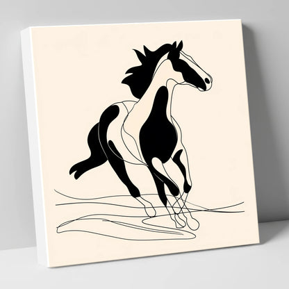Fluid Equine Silhouette wild horses canvas wall art