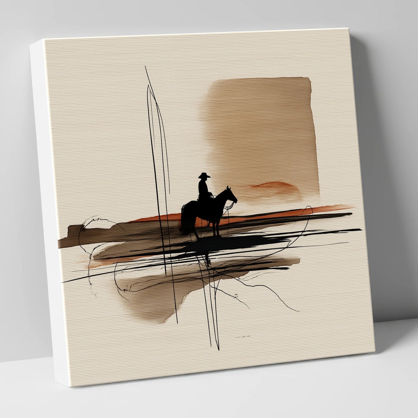 Solitude on the Plains western horse canvas wall art