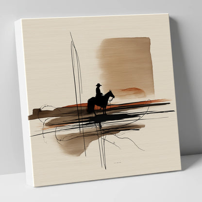 Solitude on the Plains western horse canvas wall art