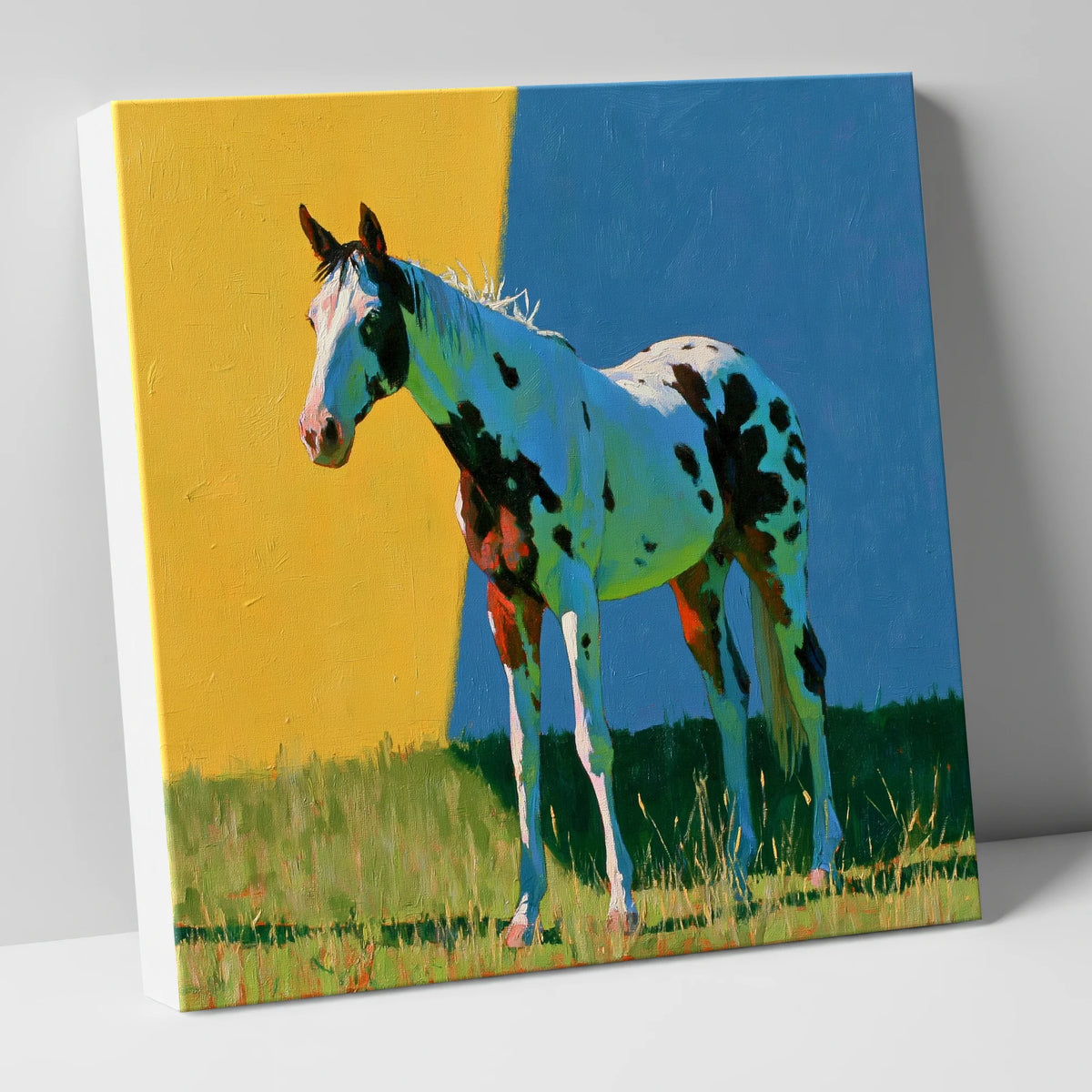Spotted Horse in Vibrant Colours horse breed canvas wall art