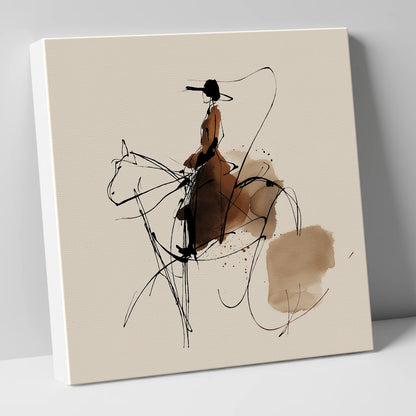 The Sepia Rider horse & rider canvas wall art