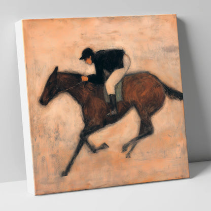 Flight of the Bay racing horse canvas wall art