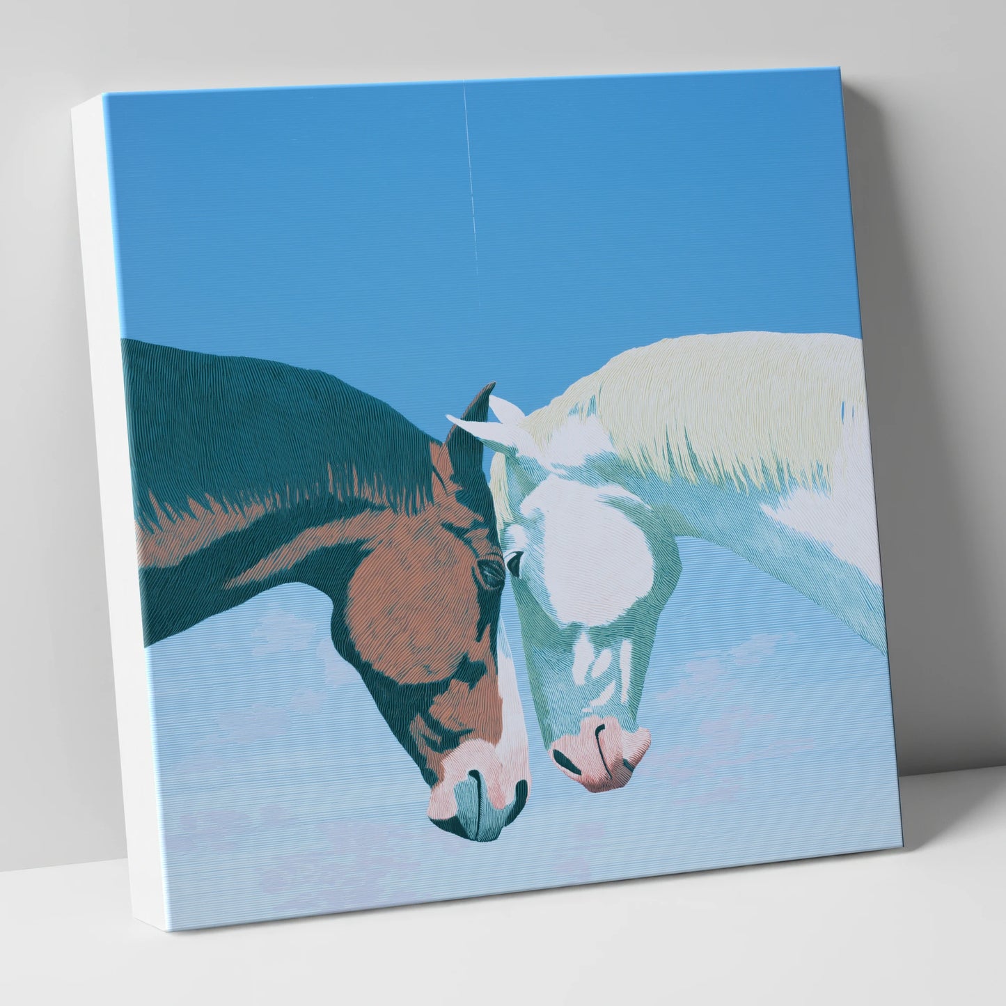 Quiet Companionship horse portrait canvas wall art