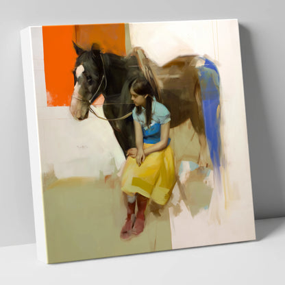 The Colour of Trust horse & rider canvas wall art