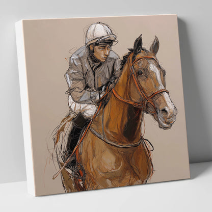 Moments Before the Off racing horse canvas wall art