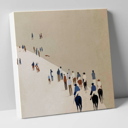 Distant Racegoers racing horse canvas wall art