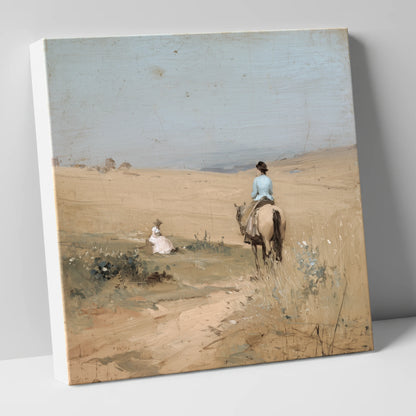 Hazy Summer Ride horse & rider canvas wall art