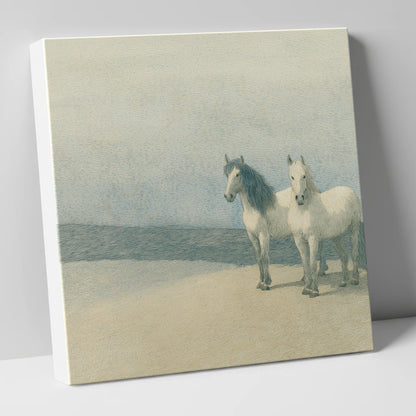 Slate Blue Companions horse landscape canvas wall art