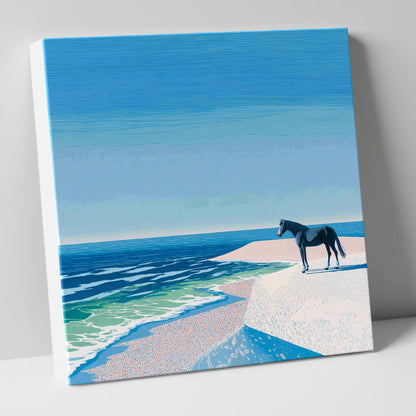 Coastal Solitude horse landscape canvas wall art