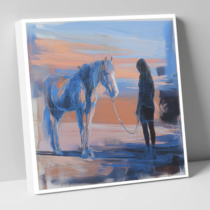 The Quiet Language horse & rider canvas wall art
